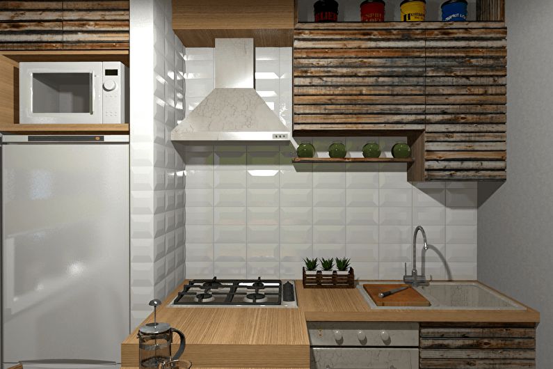 Kitchen interior design 6 sq.m. - Photo