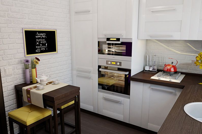 Kitchen interior design 6 sq.m. - Photo