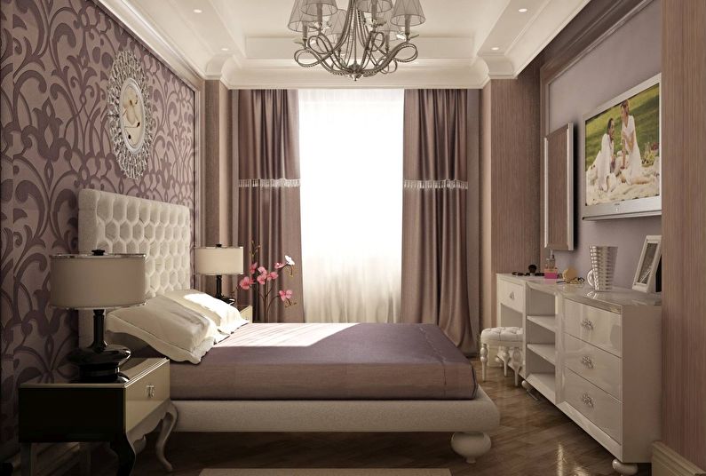 Bedroom design 12 sq.m. in classic style