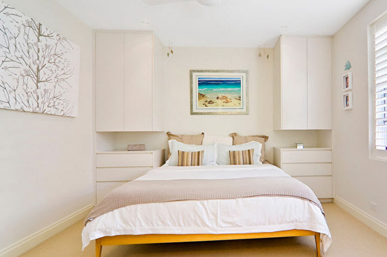 The interior design of the bedroom is 12 sq.m. - color palette