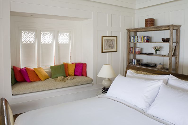 The interior design of the bedroom is 12 sq.m. - color palette