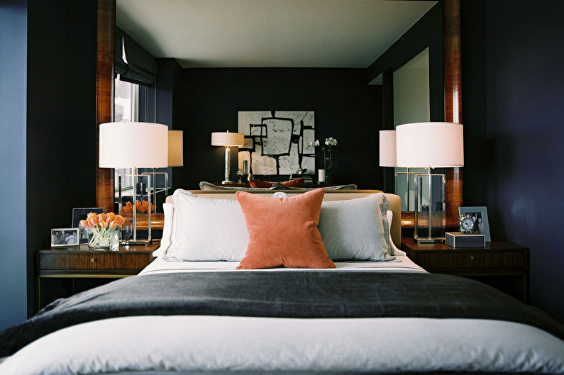 The interior design of the bedroom is 12 sq.m. - color palette