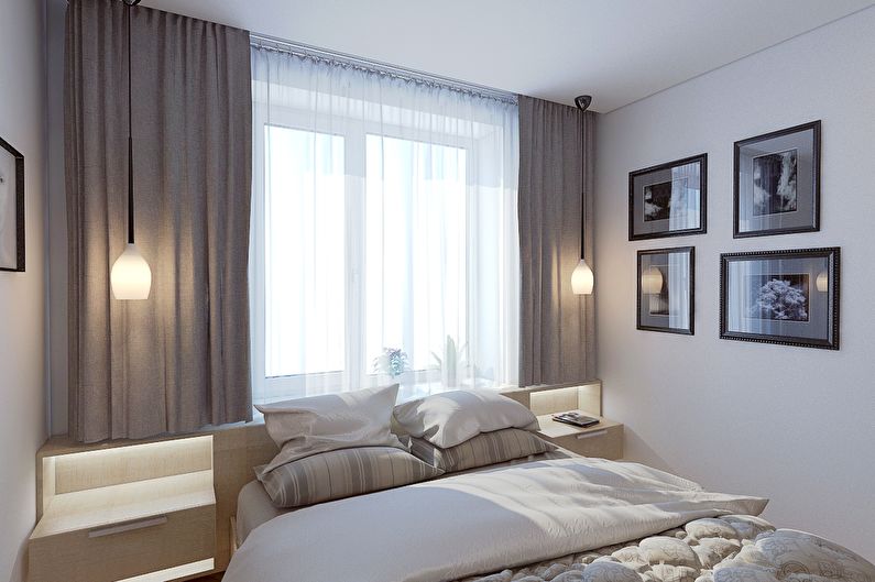 The interior design of the bedroom is 12 sq.m. - color palette