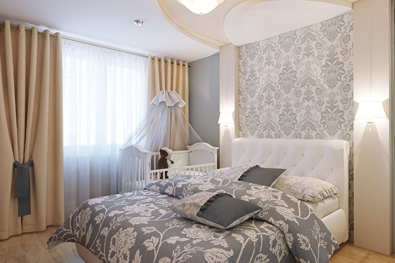 Bedroom design 12 sq.m. in Khrushchev