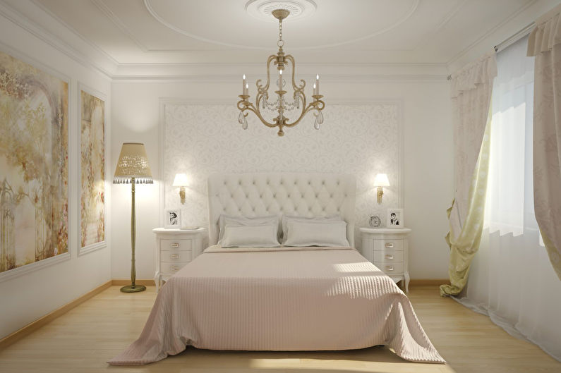 Bedroom design 12 sq.m. - lighting and backlight