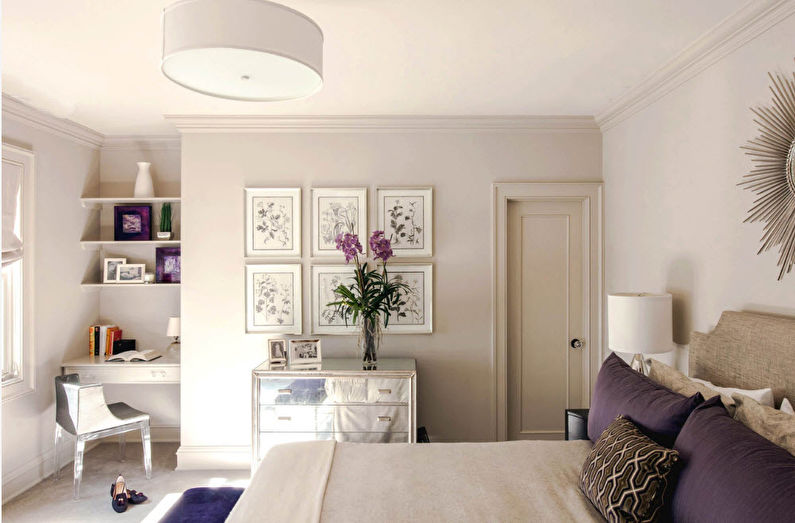 The interior design of the bedroom is 12 sq.m. - Photo