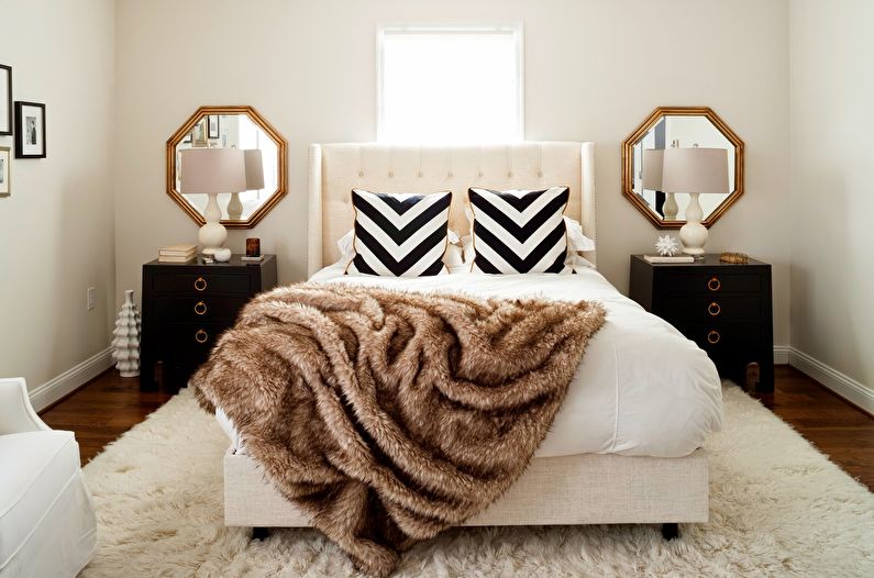 The interior design of the bedroom is 12 sq.m. - Photo