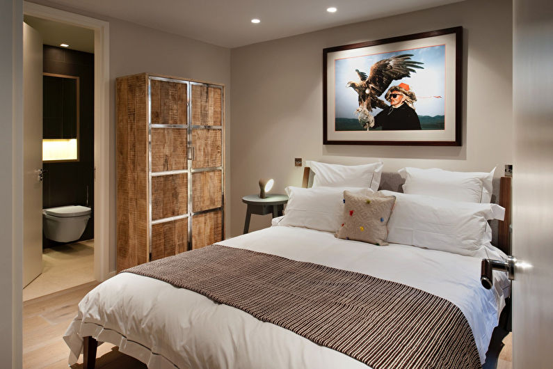 The interior design of the bedroom is 12 sq.m. - Photo
