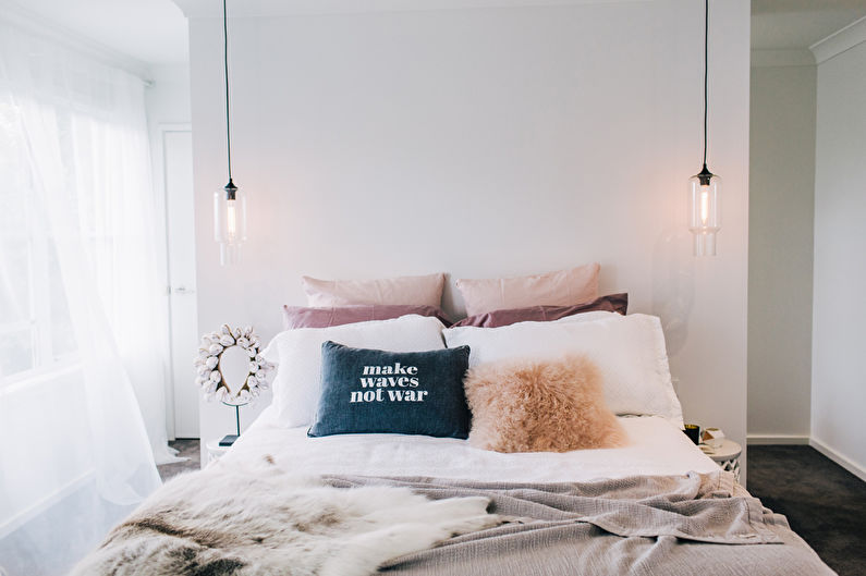 The interior design of the bedroom is 12 sq.m. - Photo