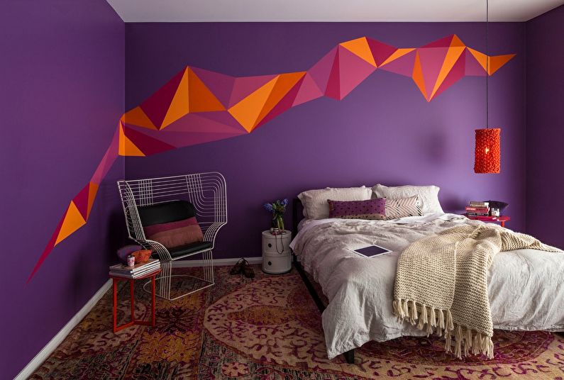 The interior design of the bedroom is 12 sq.m. - Photo