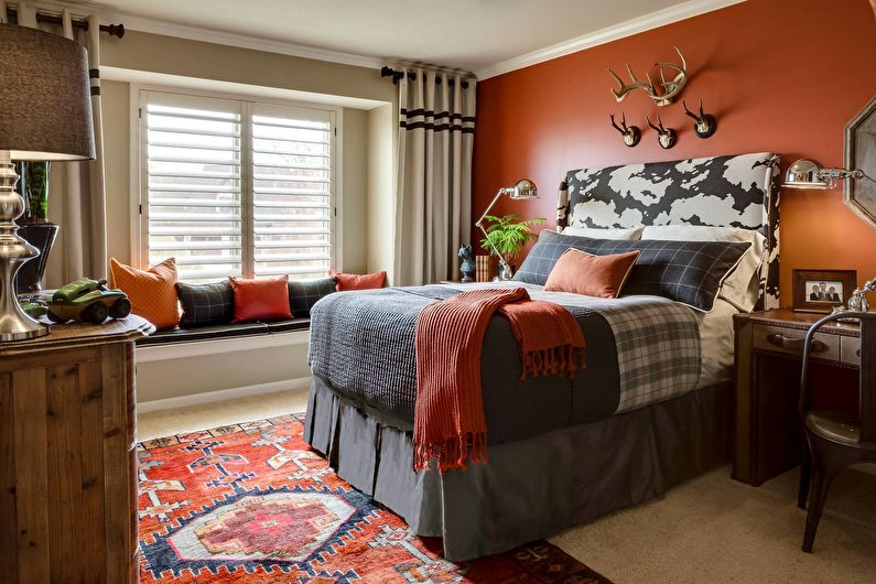 The interior design of the bedroom is 12 sq.m. - Photo