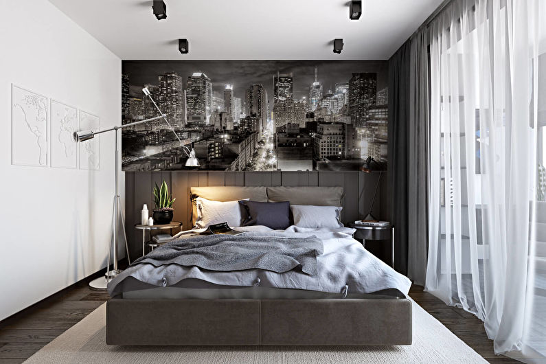 The interior design of the bedroom is 12 sq.m. - Photo