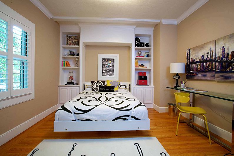 The interior design of the bedroom is 12 sq.m. - Photo