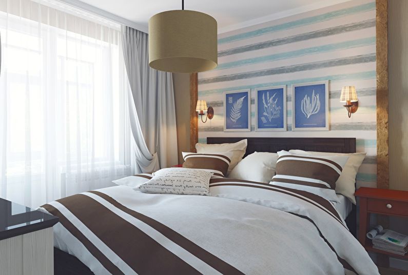 The interior design of the bedroom is 12 sq.m. - Photo