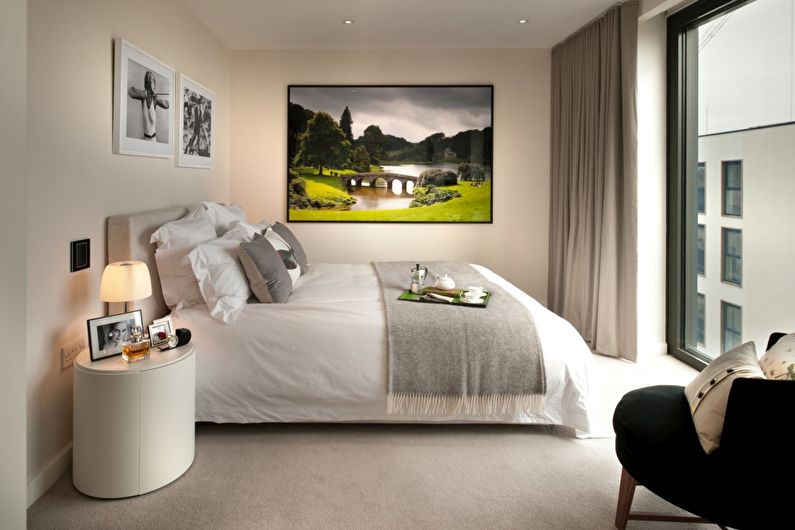 The interior design of the bedroom is 12 sq.m. - Photo