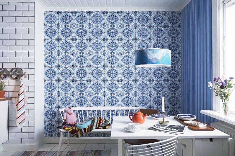 Combination of wallpapers with different ornaments