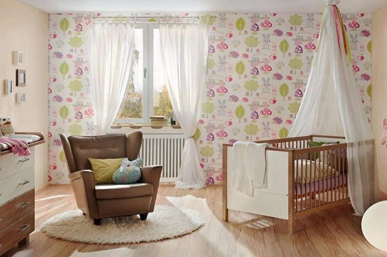 Combination of wallpapers in the children's room - photo