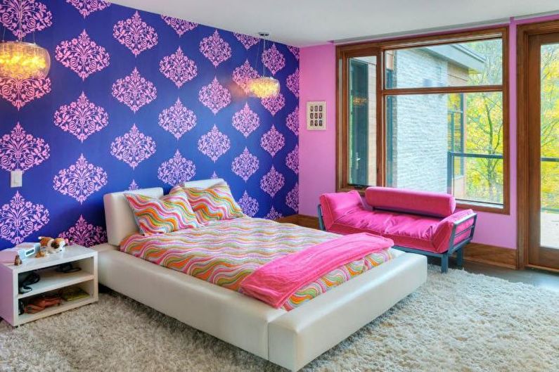 Combination of wallpapers in the children's room - photo