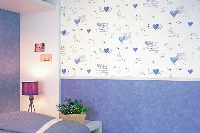 Combination of wallpapers in the children's room - photo