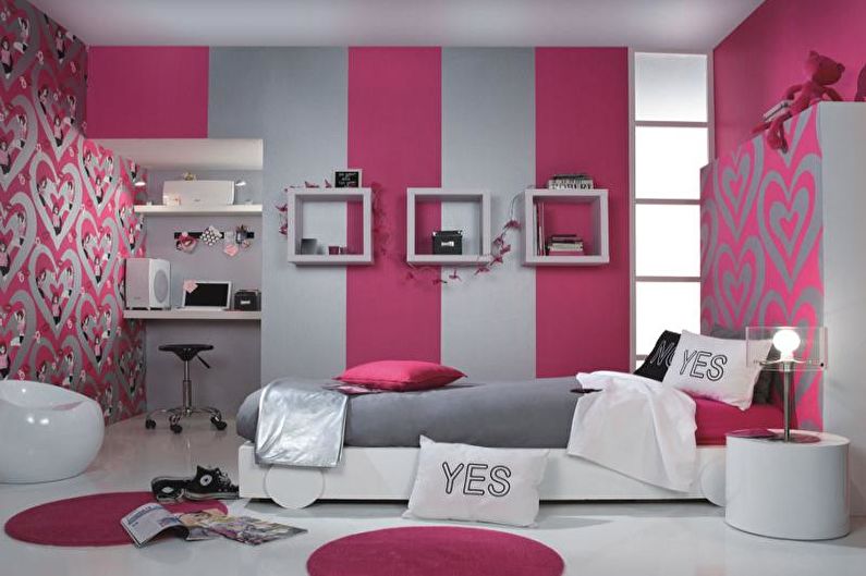 Combination of wallpapers in the children's room - photo