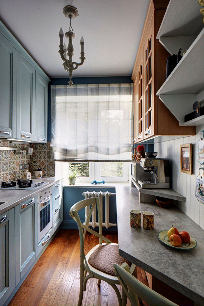 Narrow kitchen in Provence style - Interior Design