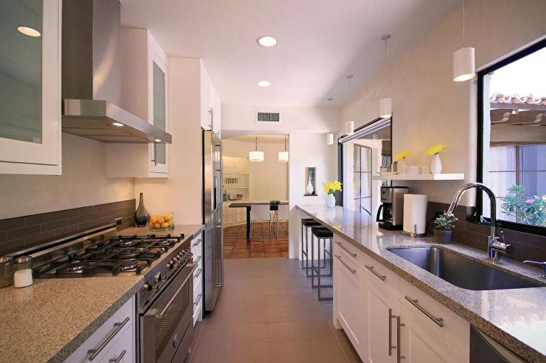 Narrow Kitchen Design - Ceiling Finish