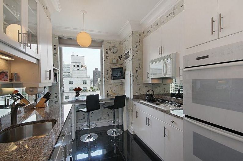 Narrow Kitchen Design - Wall Decoration