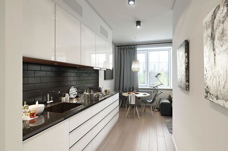 Narrow Kitchen Design - Wall Decoration