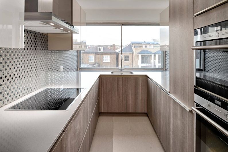 Interior design of a narrow kitchen - photo