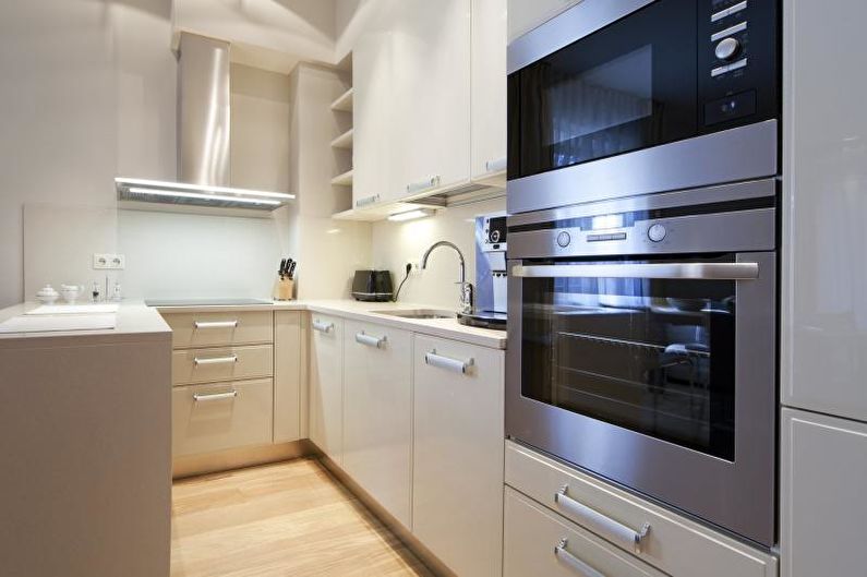 Interior design of a narrow kitchen - photo