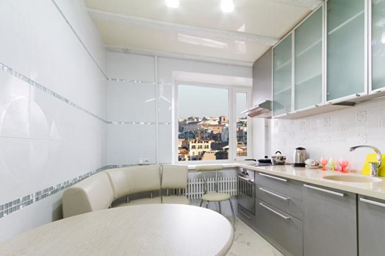 Interior design of a narrow kitchen - photo