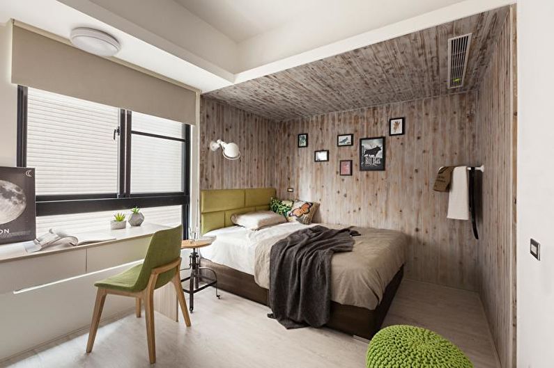 Green color - Laminate on the wall