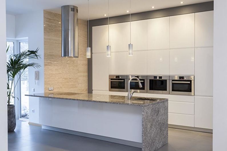 Laminate on the wall in the interior of the kitchen - photo