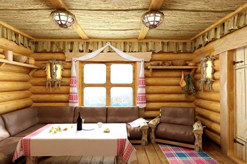 Bathhouse in the old Russian style - Interior Design