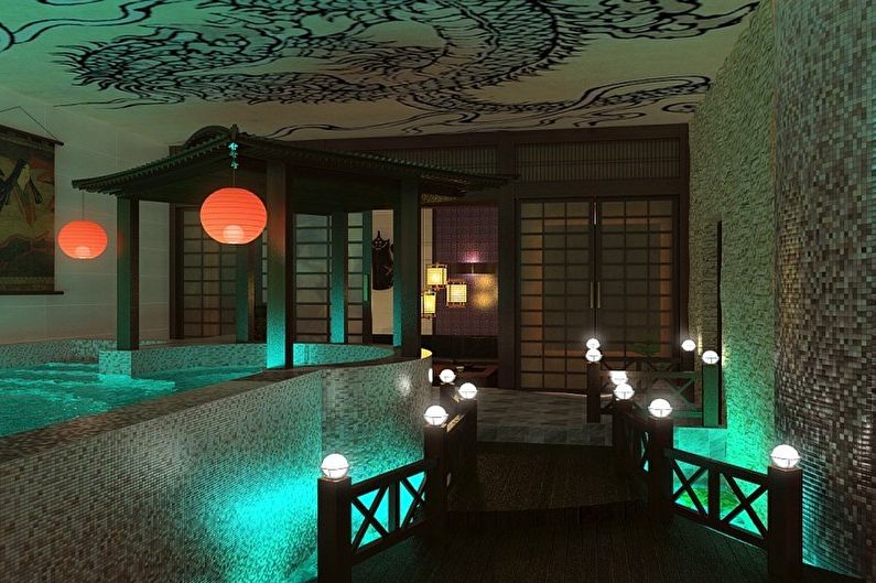 Ethnic Style Bathhouse - Interior Design