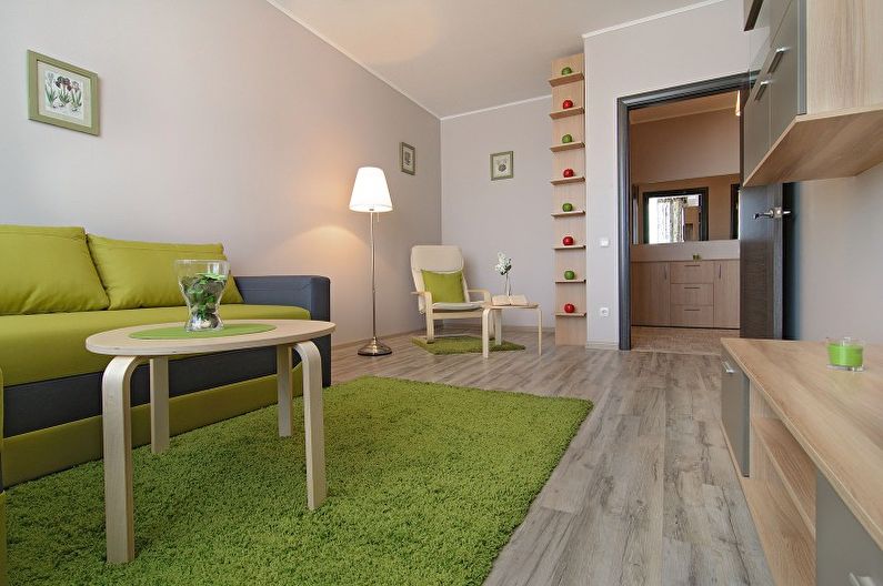 Minimalism green living room - Interior Design