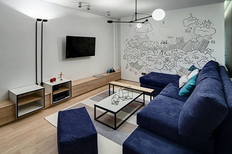 Minimalism style living room interior design - photo