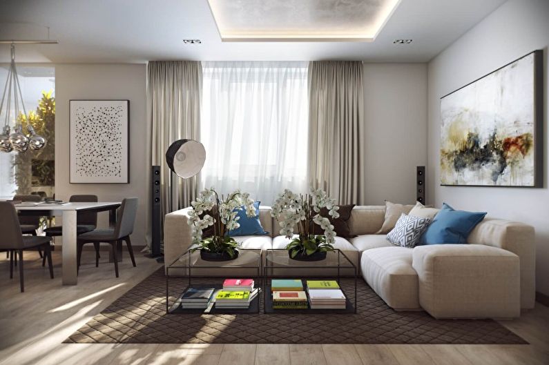 Minimalism style living room interior design - photo