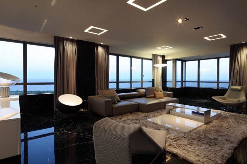 Living Room - High-tech style apartment design
