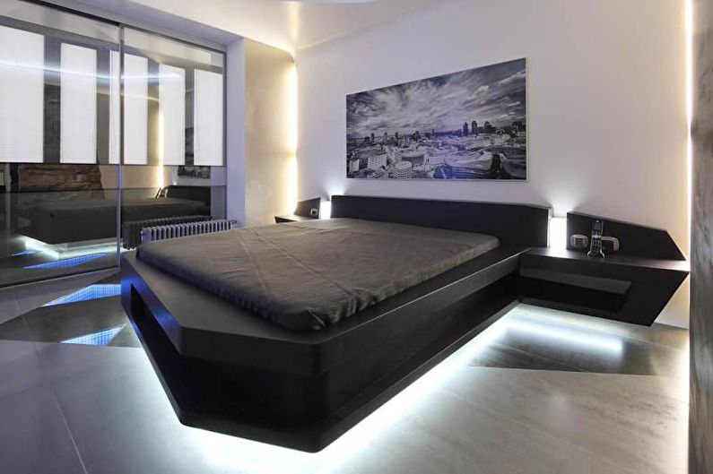 Bedroom - High-tech style apartment design