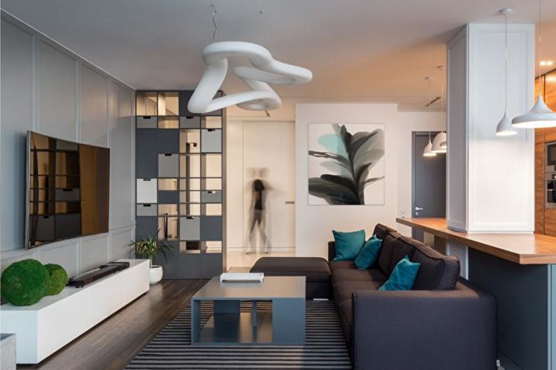 Interior design high-tech style apartment - photo