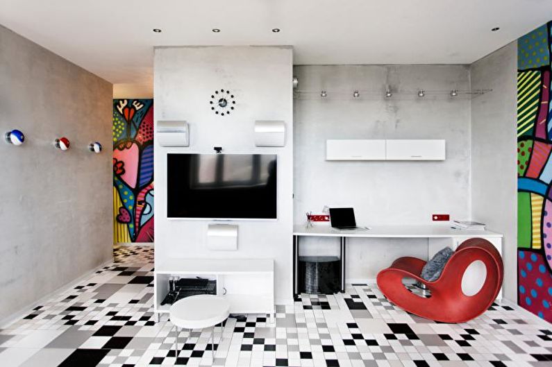 Interior design high-tech style apartment - photo