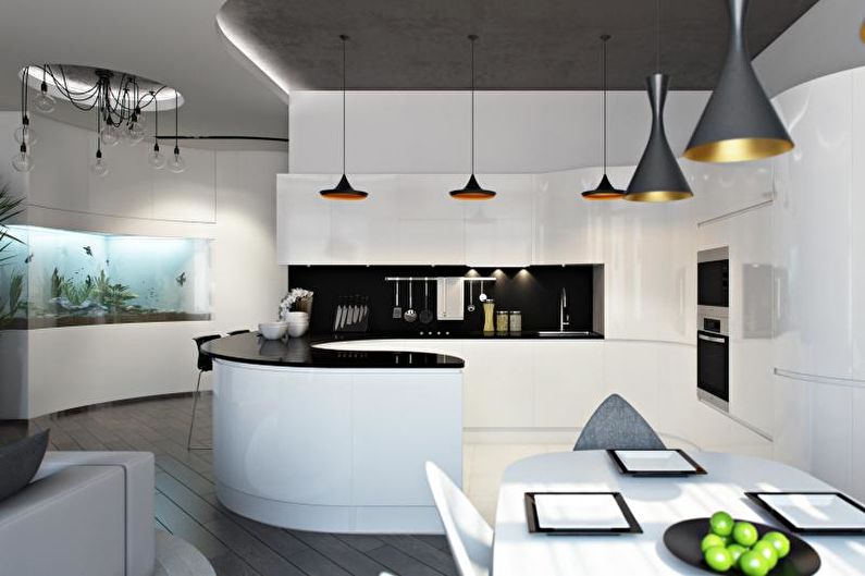 Interior design high-tech style apartment - photo