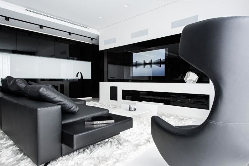 Interior design high-tech style apartment - photo