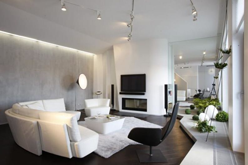 Interior design high-tech style apartment - photo