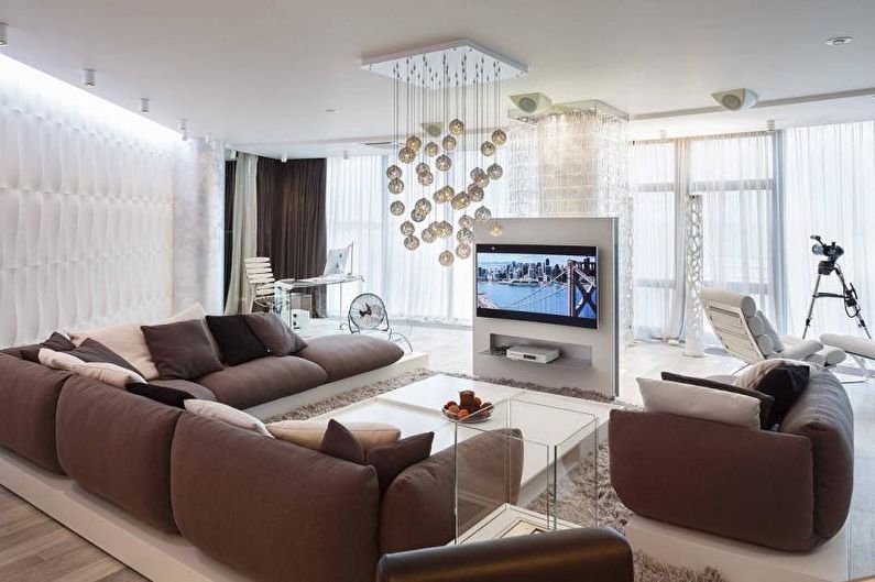Interior design high-tech style apartment - photo