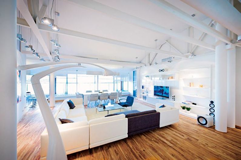 Interior design high-tech style apartment - photo