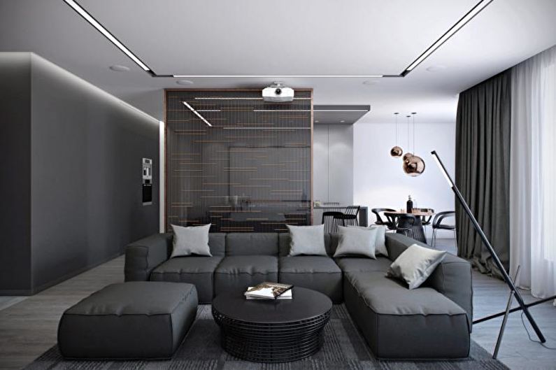 Interior design high-tech style apartment - photo