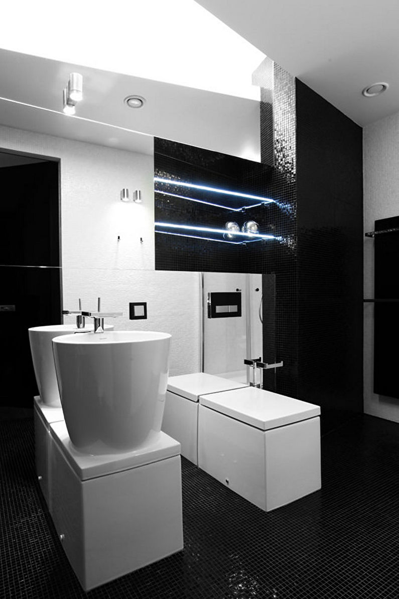 Interior design high-tech style apartment - photo