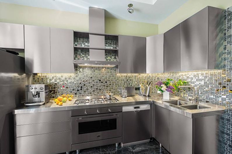 Steel kitchen worktop